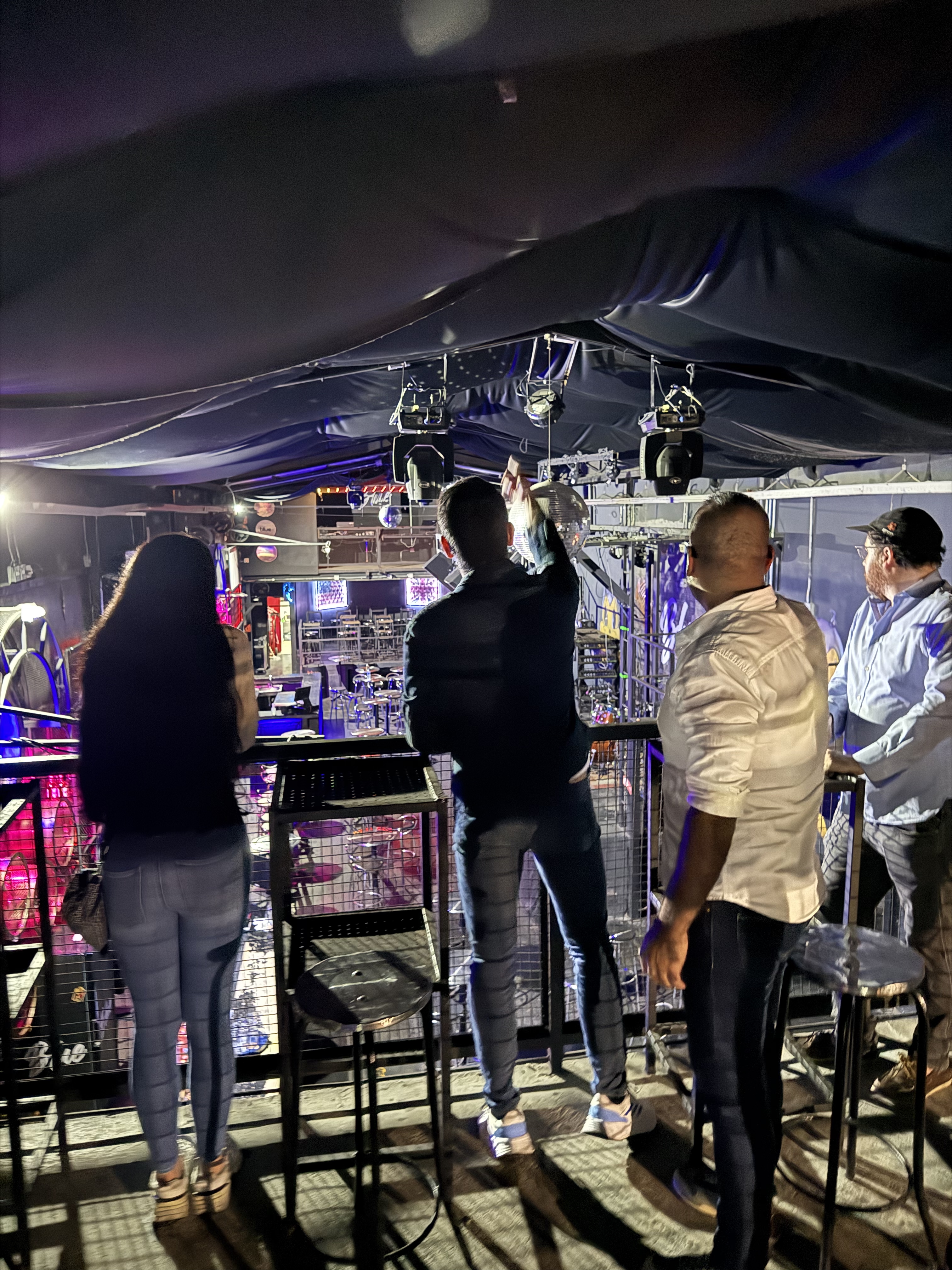 Active nightclub stage view